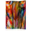 artgeist Acoustic Room Divider Abstract 53x68 in - Double-Sided Folding Screen Print on Non-Woven Canvas Acoustic Foam 3 Panel Home Office Design Colorful Black Like Painted a-B-0019-z-b view 1