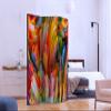artgeist Acoustic Room Divider Abstract 53x68 in - Double-Sided Folding Screen Print on Non-Woven Canvas Acoustic Foam 3 Panel Home Office Design Colorful Black Like Painted a-B-0019-z-b view 3