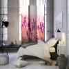 artgeist Acoustic Room Divider Lavendel Nature Wiese 53x68 in - Double-Sided Folding Screen Print on Non-Woven Canvas Acoustic Foam 3 Panel Home Office Violet b-B-0111-z-b view 2