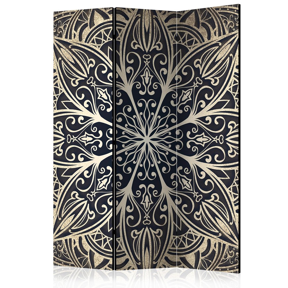 artgeist Acoustic Room Divider Mandala Orient 53x68 in - Double-Sided Folding Screen Print on Non-Woven Canvas Acoustic Foam 3 Panel Home Office f-A-0637-z-b