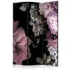artgeist Acoustic Room Divider Flowers 53x68 in - Double-Sided Folding Screen Print on Non-Woven Canvas Acoustic Foam 3 Panel Home Office Design Nature Black Tropical Azalea b-A-0519-z-b view 1