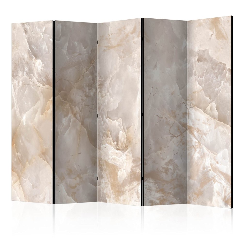 artgeist Acoustic Room Divider Faux Stone 90x68 in - Double-Sided Folding Screen Print on Non-Woven Canvas Acoustic Foam 5 Panel Home Office Design Marble Abstract 3D f-C-0458-z-c