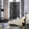 artgeist Acoustic Room Divider Faux Stone 53x68 in - Double-Sided Folding Screen Print on Non-Woven Canvas Acoustic Foam 3 Panel Home Office Black Grey f-B-0118-z-b view 3