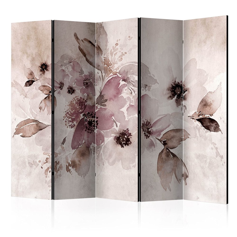 artgeist Acoustic Room Divider Flowers 90x68 in - Double-Sided Folding Screen Print on Non-Woven Canvas Acoustic Foam 5 Panel Home Office Design Botanica Like Painted Nature b-C-0910-z-c