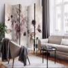 artgeist Acoustic Room Divider Flowers 90x68 in - Double-Sided Folding Screen Print on Non-Woven Canvas Acoustic Foam 5 Panel Home Office Design Botanica Like Painted Nature b-C-0910-z-c view 2