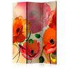artgeist Acoustic Room Divider Poppy Flowers 53x68 in - Double-Sided Folding Screen Print on Non-Woven Canvas Acoustic Foam 3 Panel Home Office Design Flowers Meadow Nature Botanica b-C-0442-z-b view 1