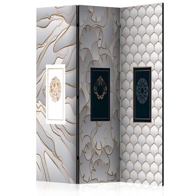 artgeist Acoustic Room Divider Marble 53x68 in - Double-Sided Folding Screen Print on Non-Woven Canvas Acoustic Foam 3 Panel Home Office f-B-0244-z-b