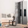 artgeist Acoustic Room Divider Marble 53x68 in - Double-Sided Folding Screen Print on Non-Woven Canvas Acoustic Foam 3 Panel Home Office f-B-0244-z-b view 2
