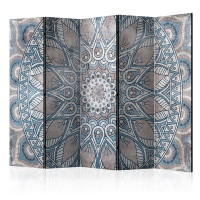 artgeist Acoustic Room Divider Japanese 90x68 in - Double-Sided Folding Screen Print on Non-Woven Canvas Acoustic Foam 5 Panel Home Office Mandala Orient Ornament p-C-0038-z-c