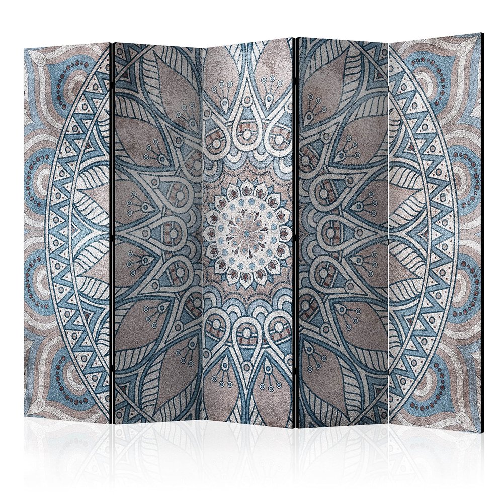 artgeist Acoustic Room Divider Japanese 90x68 in - Double-Sided Folding Screen Print on Non-Woven Canvas Acoustic Foam 5 Panel Home Office Mandala Orient Ornament p-C-0038-z-c