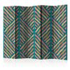 artgeist Acoustic Room Divider 3D Effect 90x68 in - Double-Sided Folding Screen Print on Non-Woven Canvas Acoustic Foam 5 Panel Home Office Design Geometrical Optical f-A-0755-z-c view 1