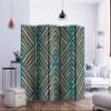 artgeist Acoustic Room Divider 3D Effect 90x68 in - Double-Sided Folding Screen Print on Non-Woven Canvas Acoustic Foam 5 Panel Home Office Design Geometrical Optical f-A-0755-z-c view 3