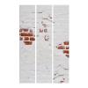 artgeist Acoustic Room Divider Faux Bricks 53x68 in - Double-Sided Folding Screen Print on Non-Woven Canvas Acoustic Foam 3 Panel Home Office Red Grey f-B-0116-z-b view 4
