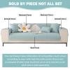 XSlive Farmhouse Cotton Quilted Sofa Cover Weave Pattern Embroidery Sectional Couch Cover Soft Nonslip Sofa Slipcover Furniture Protector Cover for Pets Kids Children Dog Cat (Light Blue,36"x70") view 2