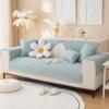 XSlive Farmhouse Cotton Quilted Sofa Cover Weave Pattern Embroidery Sectional Couch Cover Soft Nonslip Sofa Slipcover Furniture Protector Cover for Pets Kids Children Dog Cat (Light Blue,36"x70") view 3