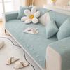 XSlive Farmhouse Cotton Quilted Sofa Cover Weave Pattern Embroidery Sectional Couch Cover Soft Nonslip Sofa Slipcover Furniture Protector Cover for Pets Kids Children Dog Cat (Light Blue,36"x70") view 4