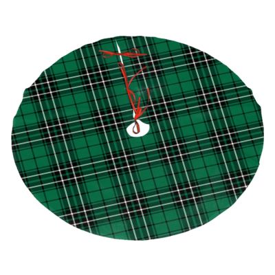 MIZIBAO Christmas Tree Skirt 30", Green Plaid Clan MacLean Hunting Tartan Xmas Tree Skirts Base Mat for Christmas Holiday Home Party Decorations Ornaments