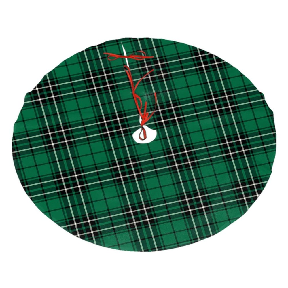 MIZIBAO Christmas Tree Skirt 30", Green Plaid Clan MacLean Hunting Tartan Xmas Tree Skirts Base Mat for Christmas Holiday Home Party Decorations Ornaments