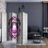 artgeist Acoustic Room Divider Landscape 90x68 in - Double-Sided Folding Screen Print on Non-Woven Canvas Acoustic Foam 5 Panel Home Office Fuchsie Feld Faux Wood Violet c-A-0053-z-c view 2