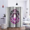 artgeist Acoustic Room Divider Landscape 90x68 in - Double-Sided Folding Screen Print on Non-Woven Canvas Acoustic Foam 5 Panel Home Office Fuchsie Feld Faux Wood Violet c-A-0053-z-c view 3