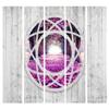 artgeist Acoustic Room Divider Landscape 90x68 in - Double-Sided Folding Screen Print on Non-Woven Canvas Acoustic Foam 5 Panel Home Office Fuchsie Feld Faux Wood Violet c-A-0053-z-c view 4