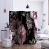 artgeist Acoustic Room Divider Flowers 90" Wx68 H Double-Sided Folding Screen Print on Non-Woven Canvas Acoustic Foam 5 Panel Home Office Design Nature Black Tropical Azalea b-A-0519-z-c view 3