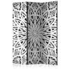 artgeist Acoustic Room Divider 53x68 in - Double-Sided Folding Screen Print on Non-Woven Canvas Acoustic Foam 3 Panel Home Office Ornament Mandala Black White f-A-0581-z-b view 1