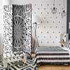 artgeist Acoustic Room Divider 53x68 in - Double-Sided Folding Screen Print on Non-Woven Canvas Acoustic Foam 3 Panel Home Office Ornament Mandala Black White f-A-0581-z-b view 2