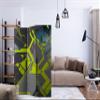 artgeist Acoustic Room Divider Abstract 53x68 in - Double-Sided Folding Screen Print on Non-Woven Canvas Acoustic Foam 3 Panel Home Office Geometrical Yellow Grey n-C-0251-z-b view 2