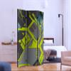 artgeist Acoustic Room Divider Abstract 53x68 in - Double-Sided Folding Screen Print on Non-Woven Canvas Acoustic Foam 3 Panel Home Office Geometrical Yellow Grey n-C-0251-z-b view 3