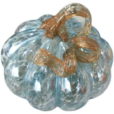 DECRZPB Coloured Glaze Art Colorful Pumpkin Glass Figurine Crystal Vegetable Handmade Blown Glass Gift for Christmas Home Decor Table Ornament