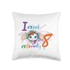 8th Birthday Cute Unicorn Party Bday Celebration Throw Pillow view 1