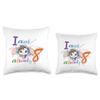8th Birthday Cute Unicorn Party Bday Celebration Throw Pillow view 3