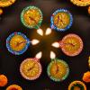 Earthen Diya Handmade Clay Terracotta Diwali Diya Tea Light Holder for Pooja Deepak Decoration Deepam Decorative Lighting Accessories Traditional Indian Festival Dcor (Circle Shape - Set of 6) view 2