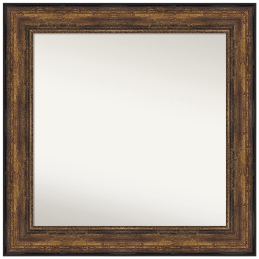 Amanti Art Bronze Bathroom Mirror for Over Sink, 34x34 Ballroom Bronze Square Vanity Mirror, Large Traditional Frame, Hangs Horizonally and Vertically, Bathroom Wall Decor, Non-Beveled Edge