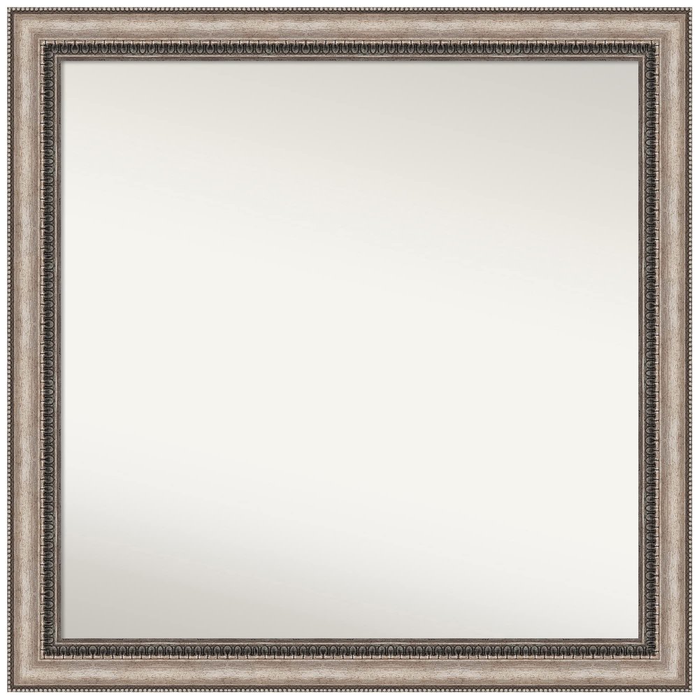 Amanti Art Silver Bathroom Mirror for Over Sink, 30x30 Lyla Ornate Silver Square Vanity Mirror, Large Traditional Frame, Hangs Horizonally and Vertically, Bathroom Wall Decor, Non-Beveled Edge