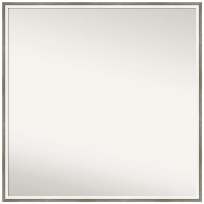 Amanti Art Silver Bathroom Mirror for Over Sink, 27x27 Lucie Silver White Square Vanity Mirror, Large Modern Wood Frame, Hangs Horizonally and Vertically, Bathroom Wall Decor, Non-Beveled Edge