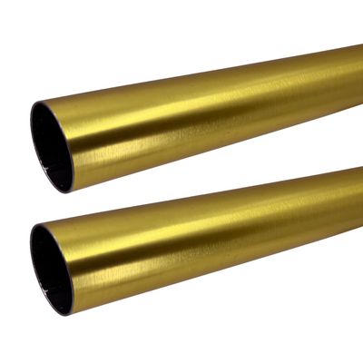 48" HEAVY DUTY Round Closet Rod | 32mm Diameter | Satin Brass Clothes Pole | 2 Pack