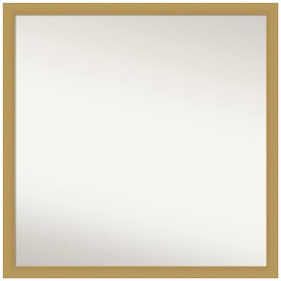 Amanti Art Gold Bathroom Mirror for Over Sink, 28x28 Grace Brushed Gold Narrow Square Vanity Mirror, Large Casual Frame, Hangs Horizonally and Vertically, Bathroom Wall Decor, Non-Beveled Edge