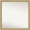 Amanti Art Gold Bathroom Mirror for Over Sink, 28x28 Grace Brushed Gold Narrow Square Vanity Mirror, Large Casual Frame, Hangs Horizonally and Vertically, Bathroom Wall Decor, Non-Beveled Edge view 1