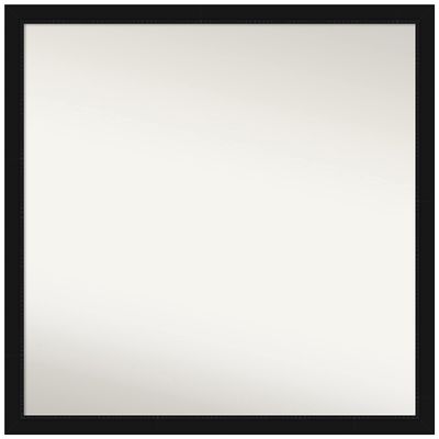 Amanti Art Black Bathroom Mirror for Over Sink, 28x28 Avon Black Narrow Square Vanity Mirror, Large Casual Frame, Hangs Horizonally and Vertically, Bathroom Wall Decor, Non-Beveled Edge