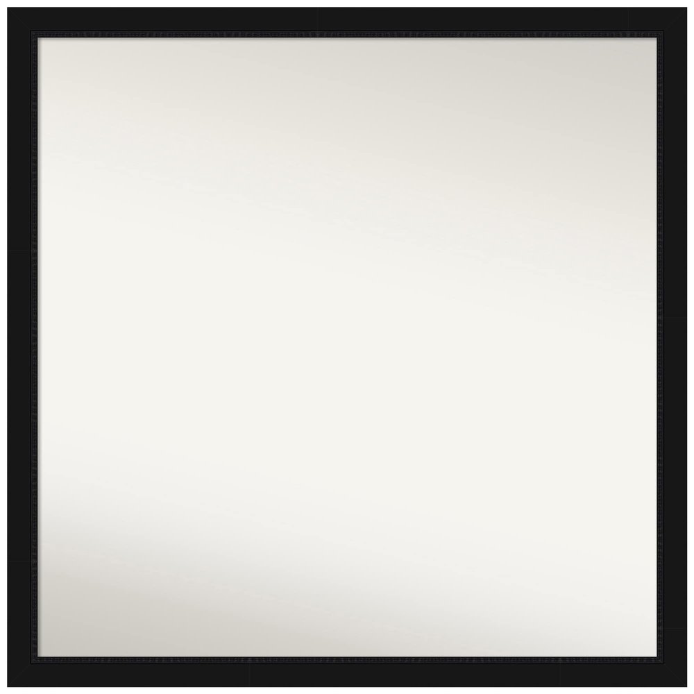 Amanti Art Black Bathroom Mirror for Over Sink, 28x28 Avon Black Narrow Square Vanity Mirror, Large Casual Frame, Hangs Horizonally and Vertically, Bathroom Wall Decor, Non-Beveled Edge