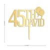Personalized Birthday Cake Topper Personalised Name And Number Acrylic Cake Topper Wedding Birthday Cake Decorations Elegant Gold Cake Accessories for Anniversary Engagement Cake Party Decoration view 2