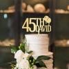 Personalized Birthday Cake Topper Personalised Name And Number Acrylic Cake Topper Wedding Birthday Cake Decorations Elegant Gold Cake Accessories for Anniversary Engagement Cake Party Decoration view 3