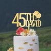 Personalized Birthday Cake Topper Personalised Name And Number Acrylic Cake Topper Wedding Birthday Cake Decorations Elegant Gold Cake Accessories for Anniversary Engagement Cake Party Decoration view 4