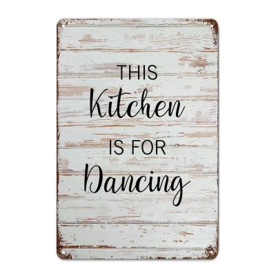 Bible Verse Distressed Metal Tin Sign This Kitchen Is for Dancing Wood Grain Rustic Scripture Aluminum Sign for Vintage Bar Cave Home Wall Art Decoration 12x8in