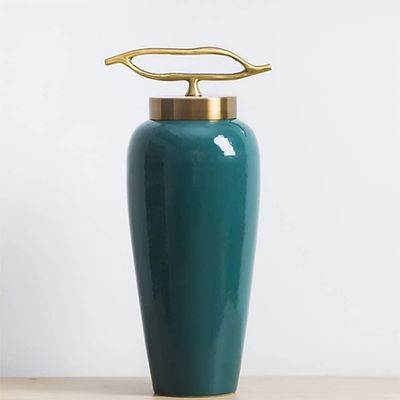 Flower Vase for Home Decor Modern Vase Blue Ceramic Vase,Large Diameter Rustic Home Decor,Great for Centerpieces,Kitchen,Office Or Living Room (Color : L)