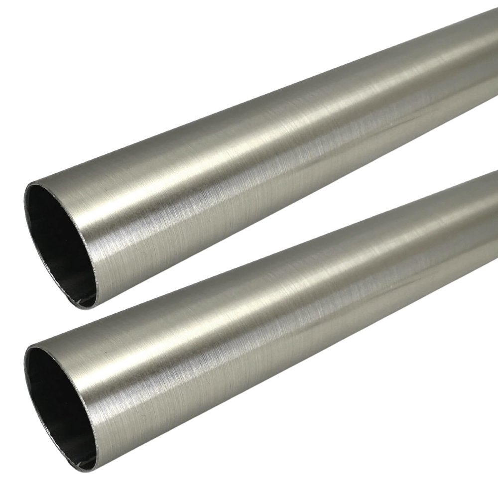 48" Satin Nickel HEAVY DUTY Round Closet Rod | 32mm Diameter | 2 Pack