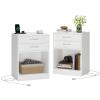 ADORNEVE Nightstands Set of 2,White Night Stand with Charging Station & Drawers,Night Stands for Bedrooms 2 view 1