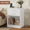ADORNEVE Nightstands Set of 2,White Night Stand with Charging Station & Drawers,Night Stands for Bedrooms 2 view 2